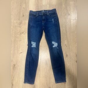 7 for all Blue Distressed Jeans